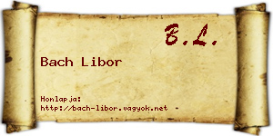 Bach Libor névjegykártya
